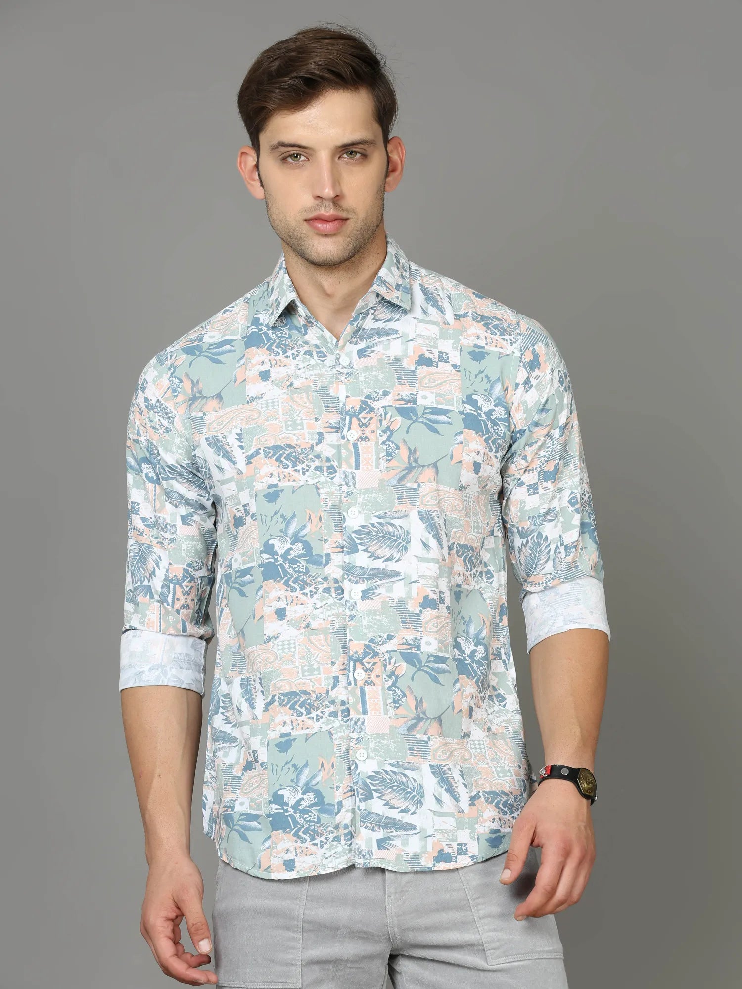 Casual Sophistication: Green Rayon Shirt