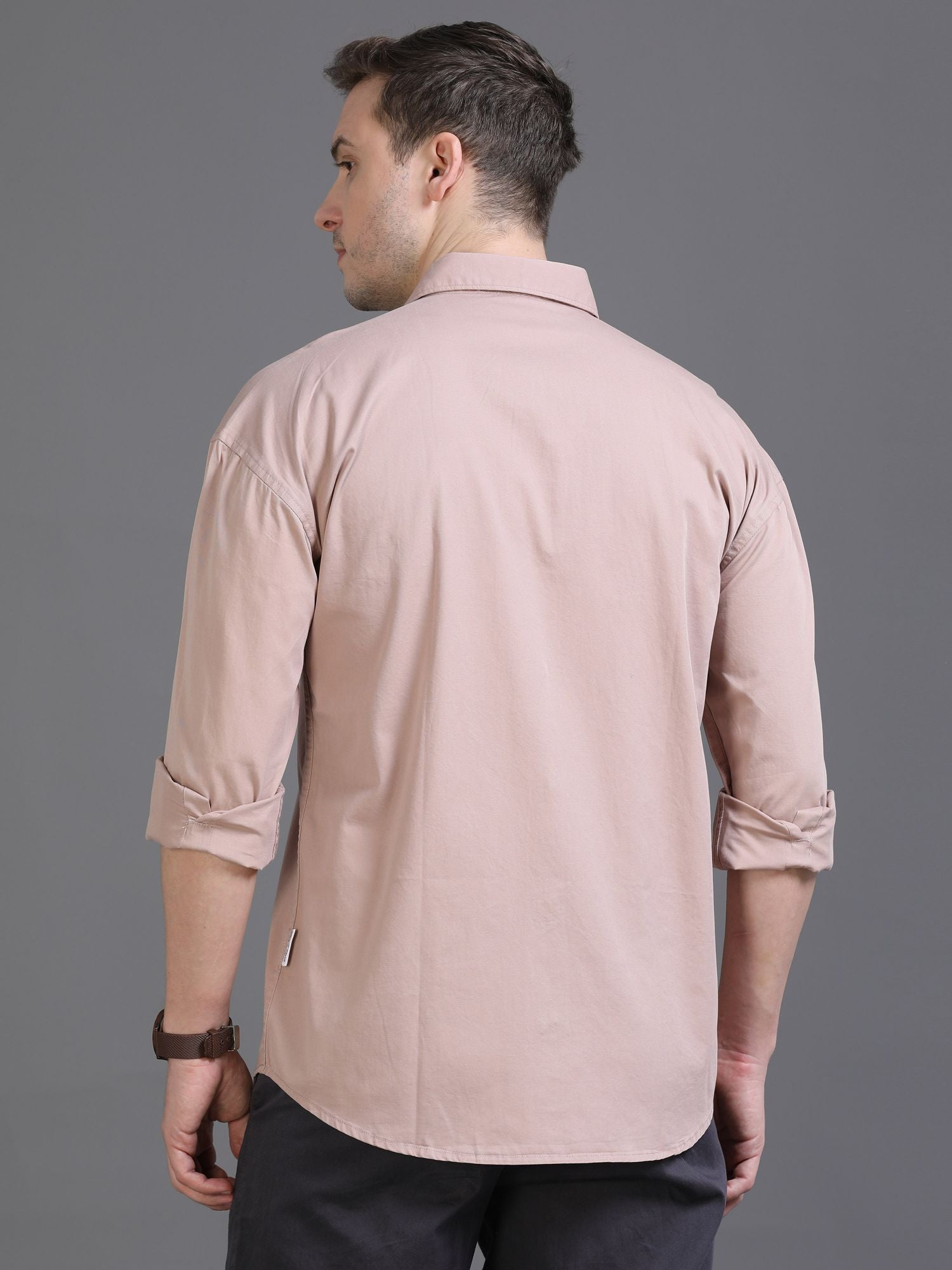 Pink Drop Shoulder Shirt for Men