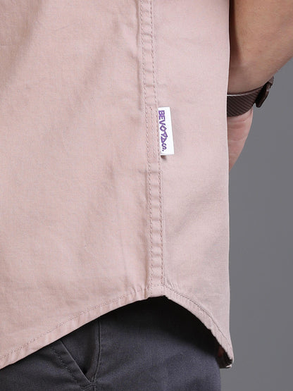Pink Drop Shoulder Shirt for Men