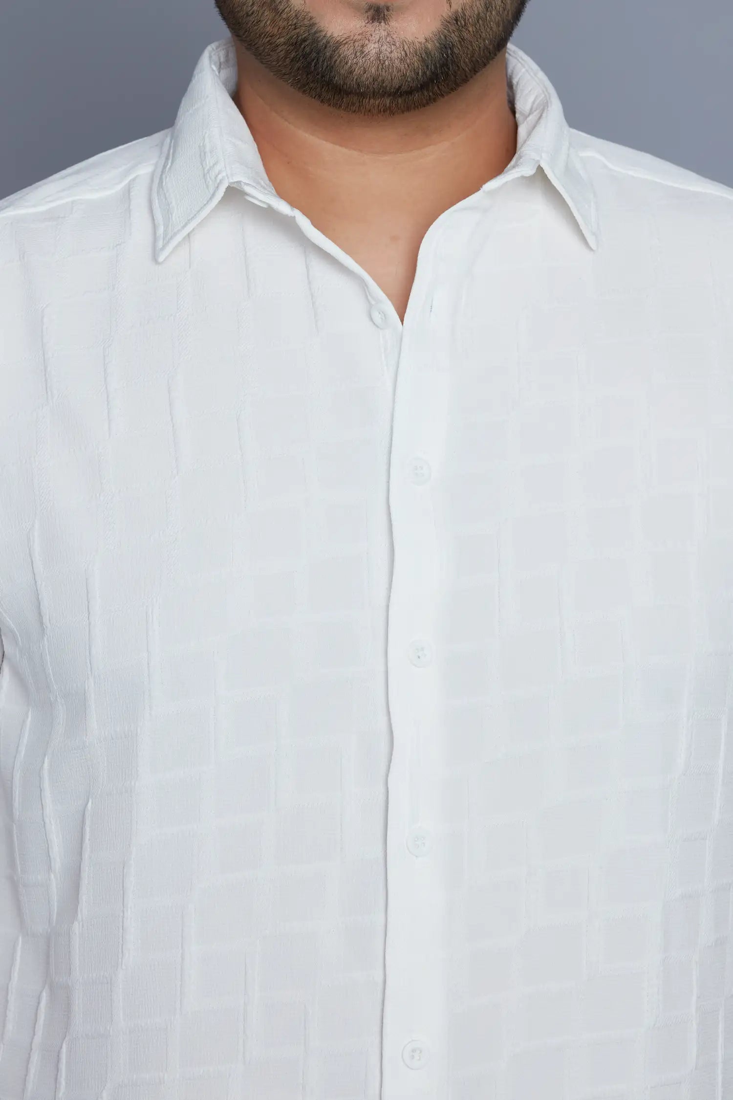 White Plus Size Shirt for Men