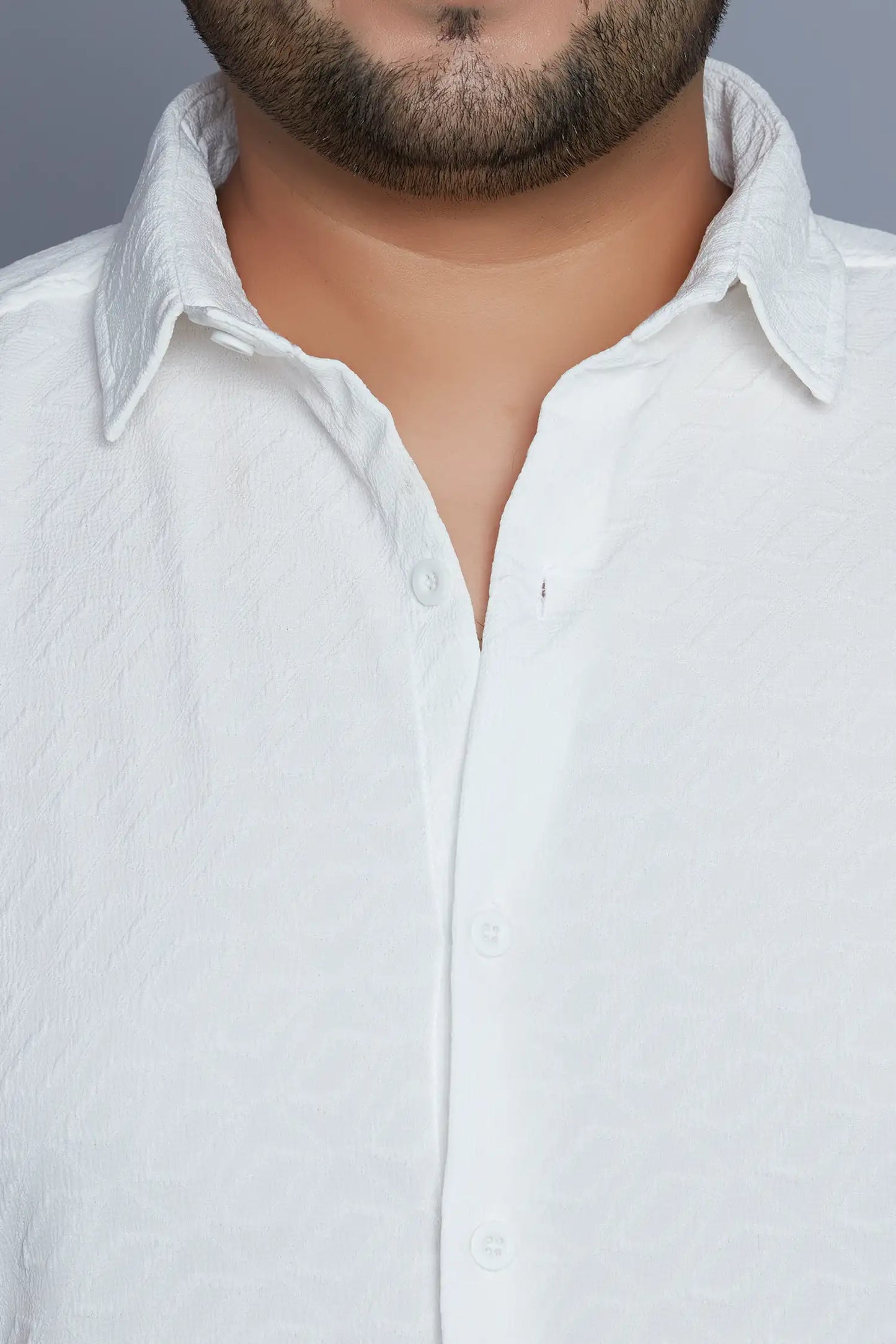 White Plus Size Shirt for Men