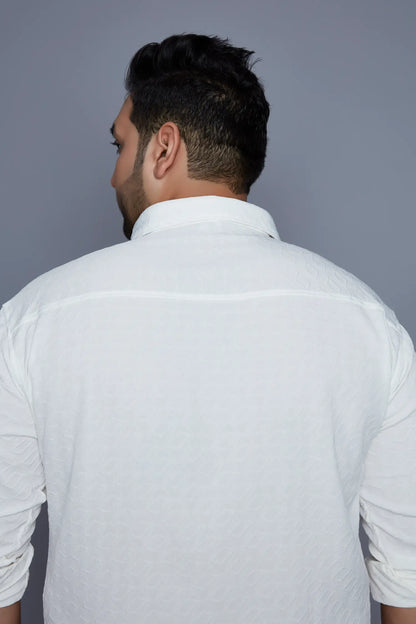 White Plus Size Shirt for Men