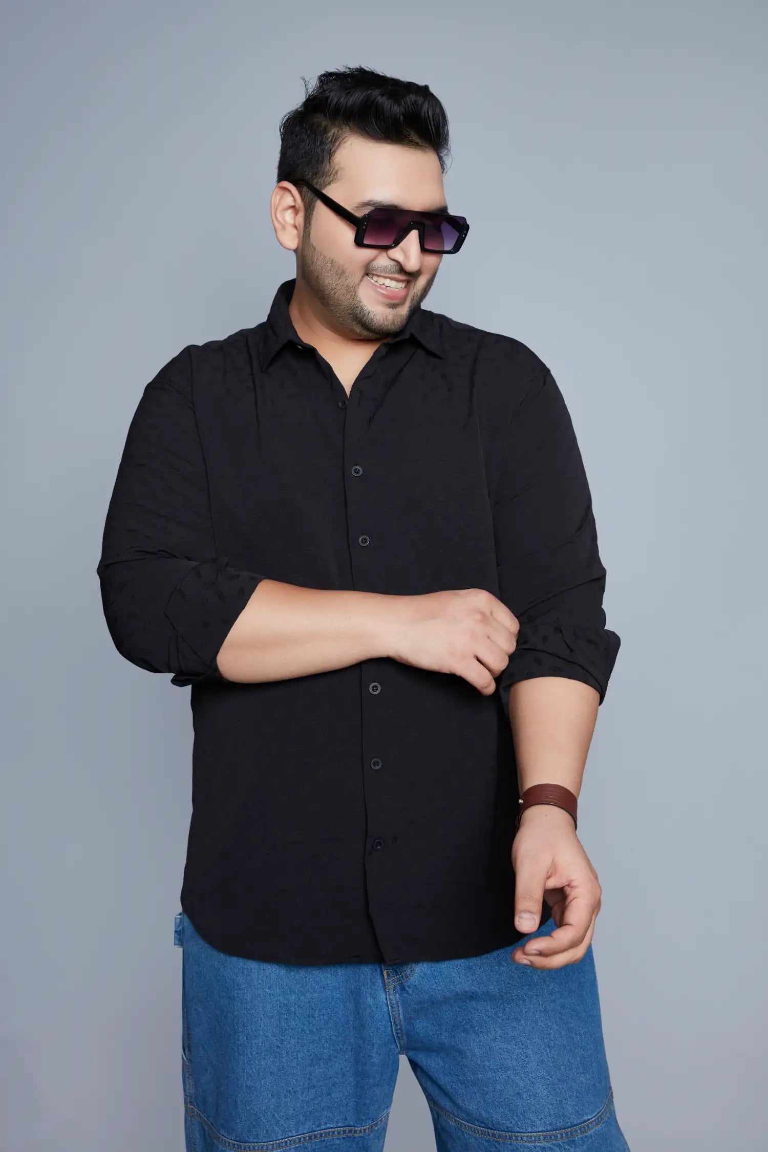 Black Plus Size Shirt for Men