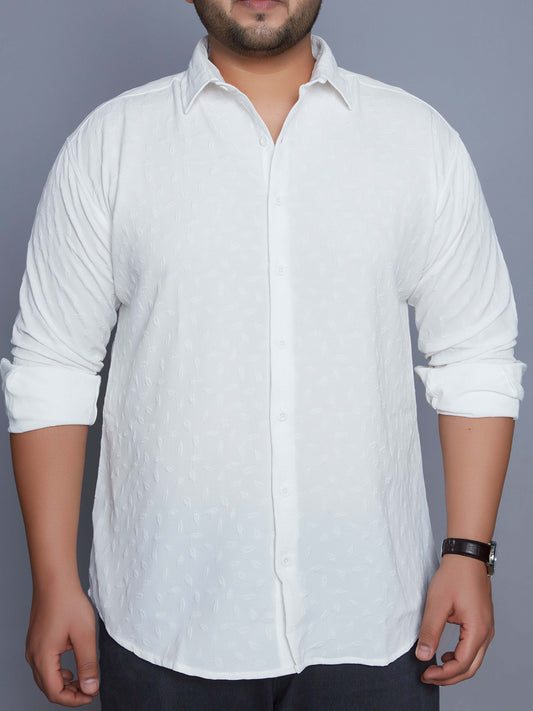 Trendsetter White Textured Drop Shoulder Shirt