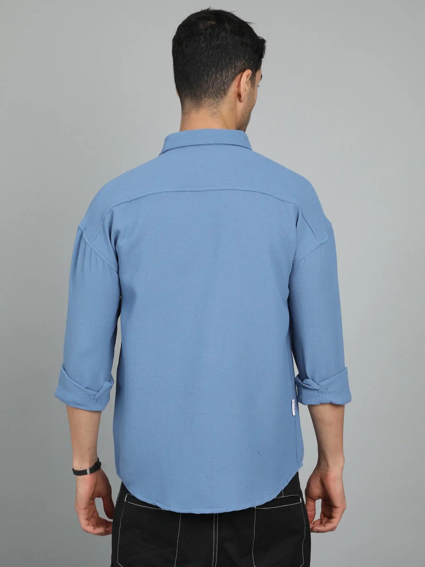 COOL AND CASUAL BLUE IMPORTED DROP SHOULDER SHIRT