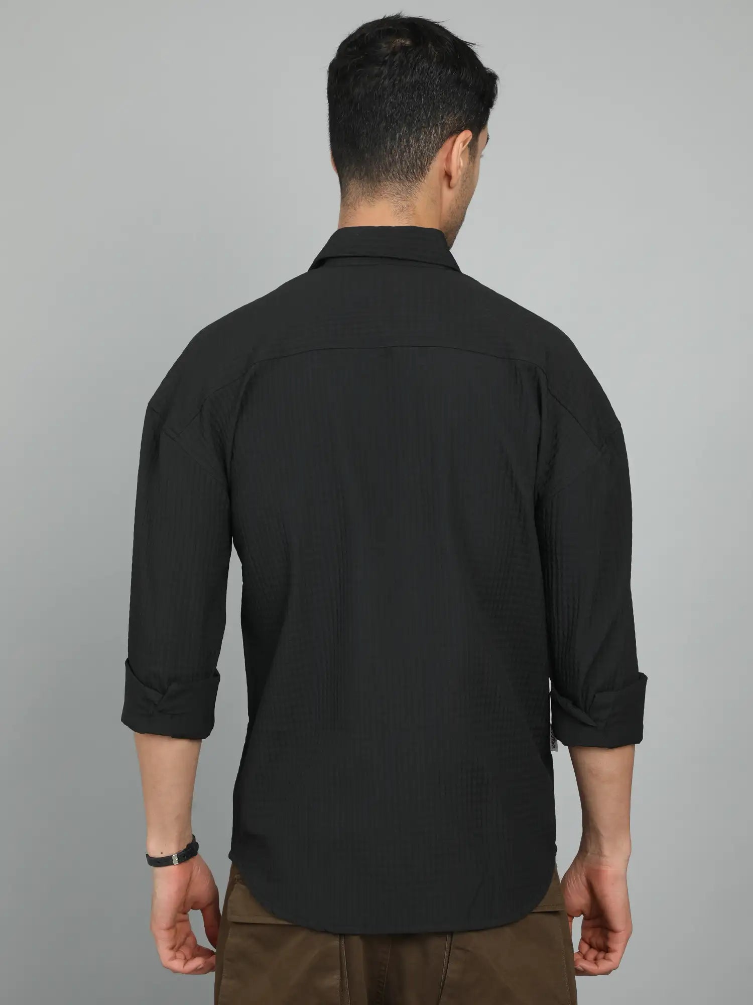 Timeless Charm Black Imported Drop Shoulder Shirt for Men 