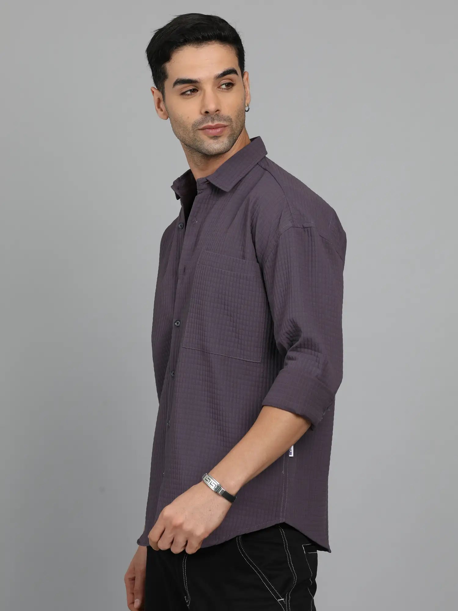 Popping Purple Imported Drop Shoulder Shirt fort Men 