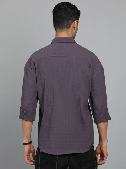 Popping Purple Imported Drop Shoulder Shirt fort Men 