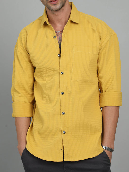 VIBRANT FELLOW YELLOW IMPORTED DROP SHOULDERSHIRT