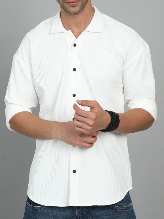 IVORY SUPERIORITY WHITE IMPORTED DROP SHOULDER SHIRT