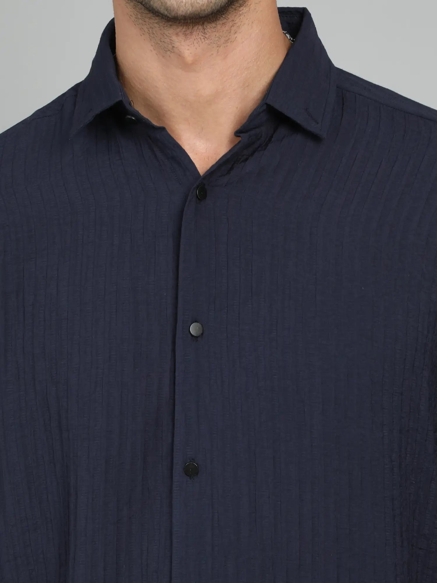 NAVY-BLUE IMPORTED DROP SHOULDER SHIRT for Men 