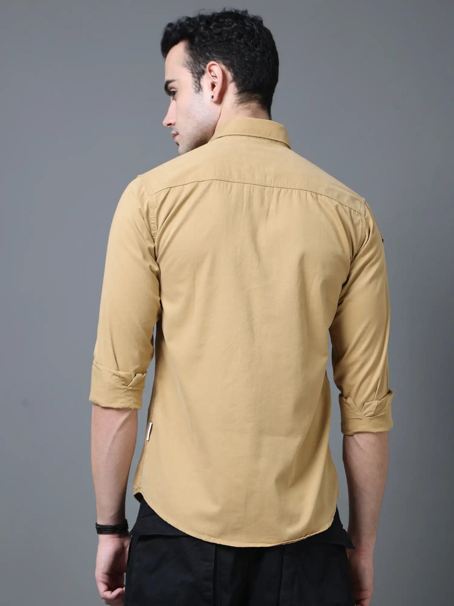 Khaki Urban Zipper Fusion Shirt
