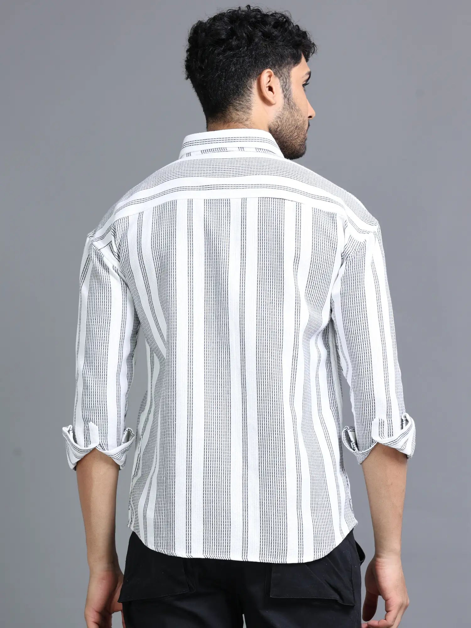 White Drop Shoulder Shirt for Men