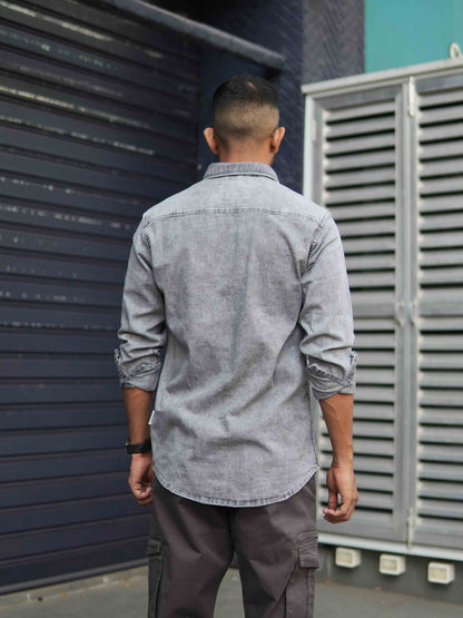 Ash Grey Denim Shirt