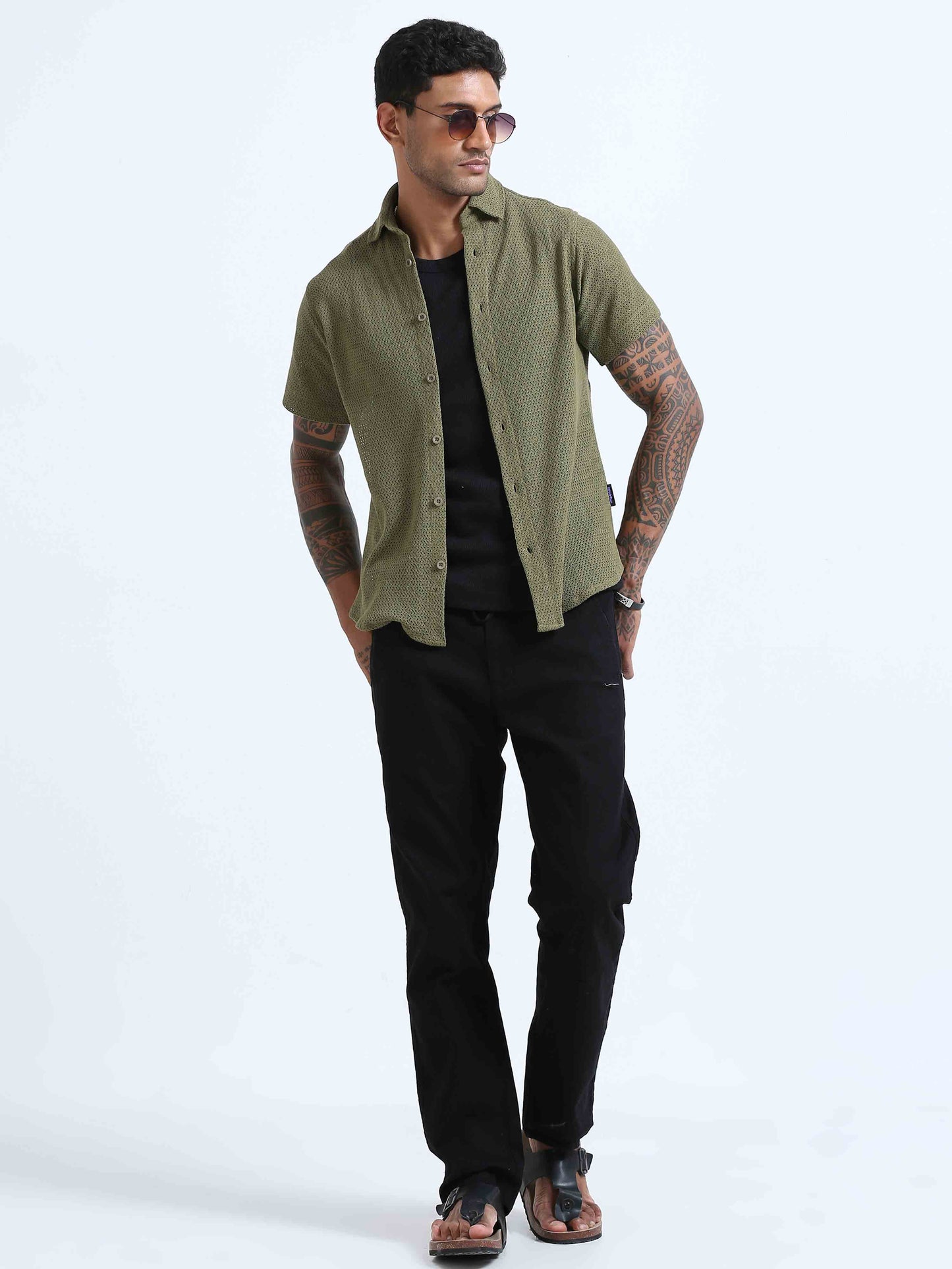 Croknit Green Solid Shirt