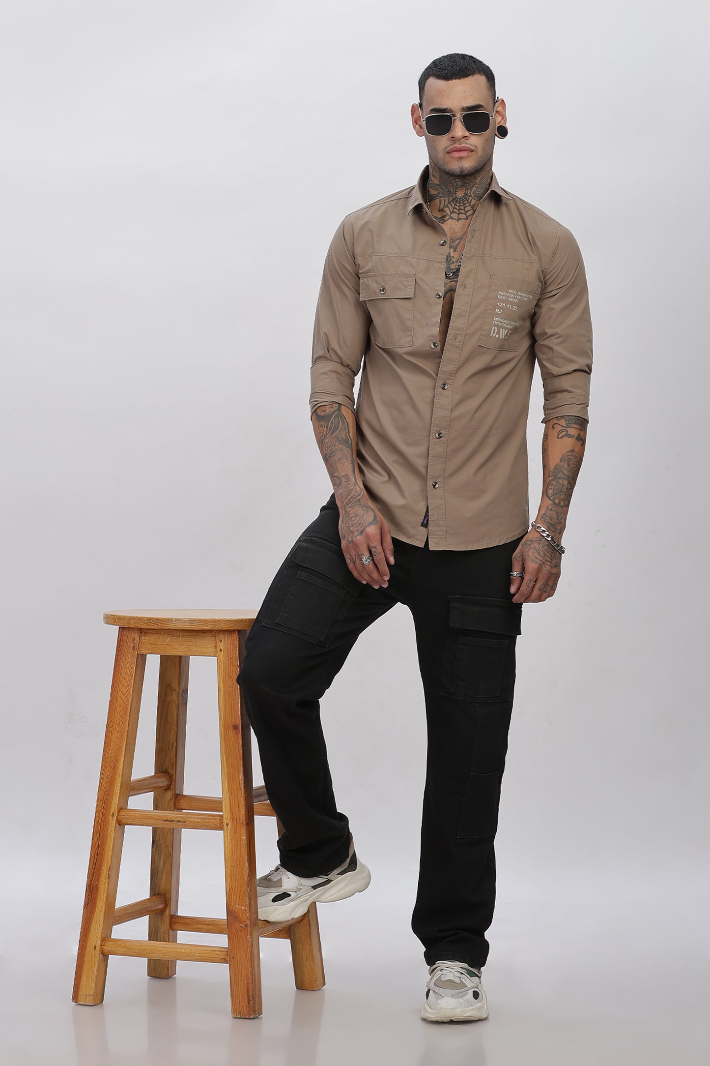 Brown Regular Solid Shirt For Men