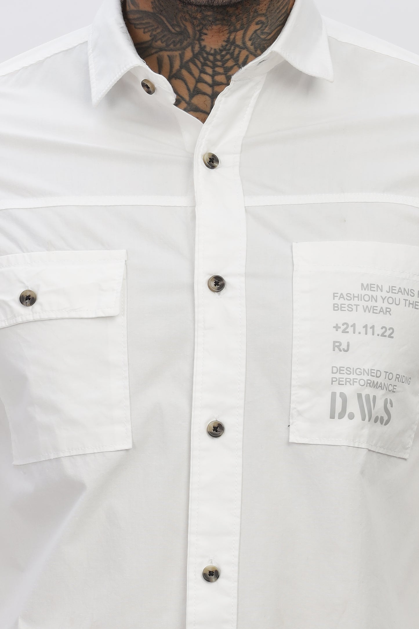 White Regular Solid Shirt For Men