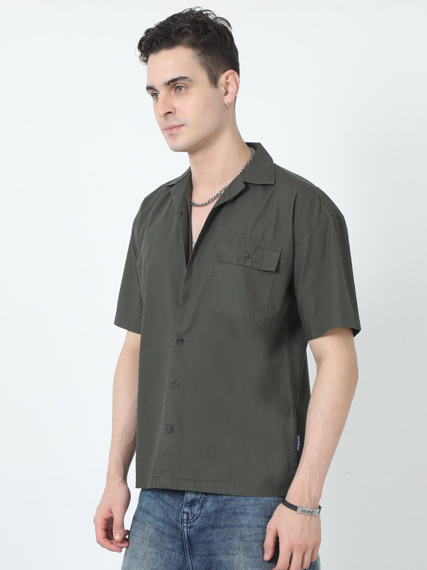 Olive Relaxed Fit Shirt