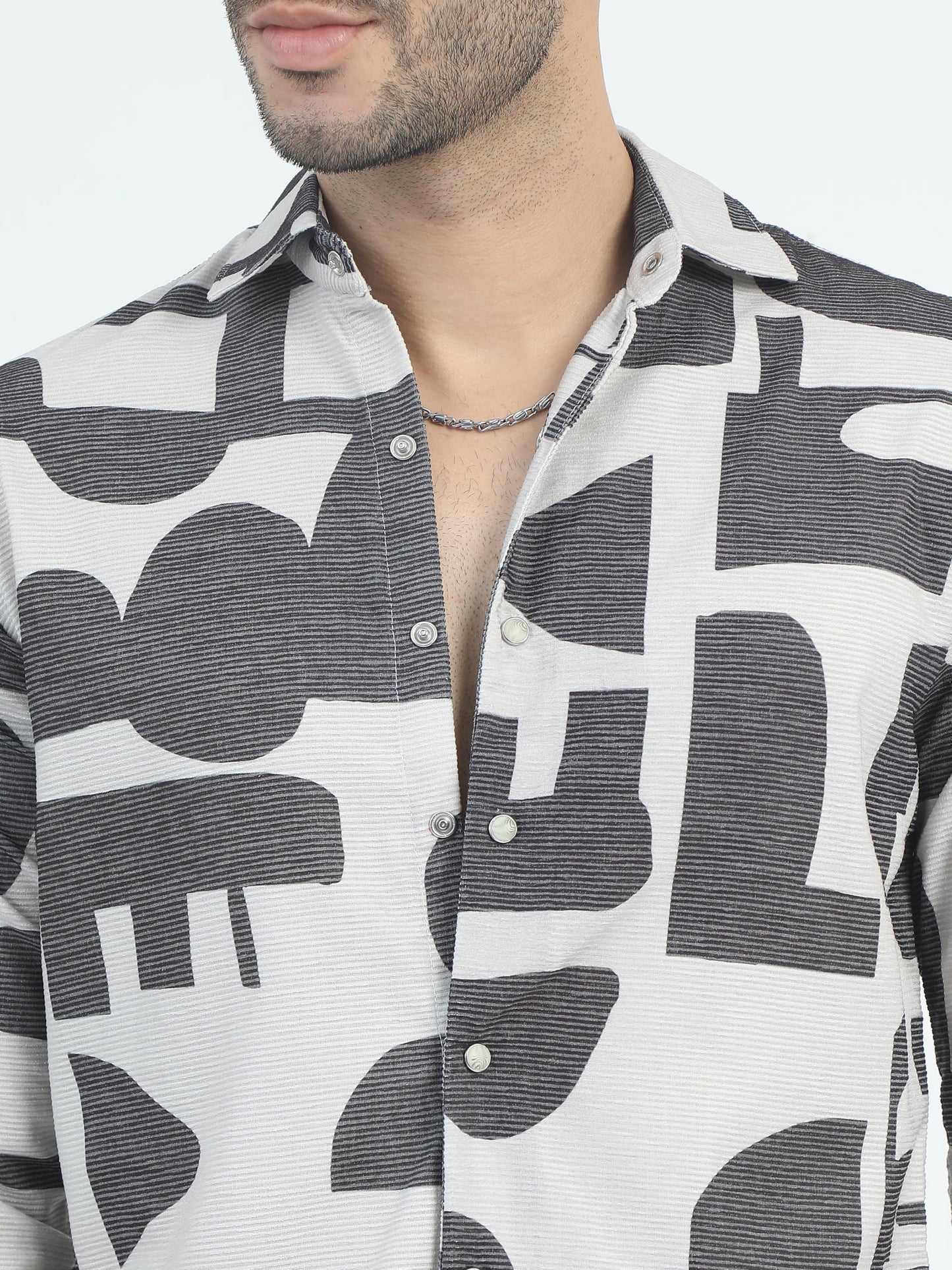 Midnight Printed Cordroy Fabric Shirts