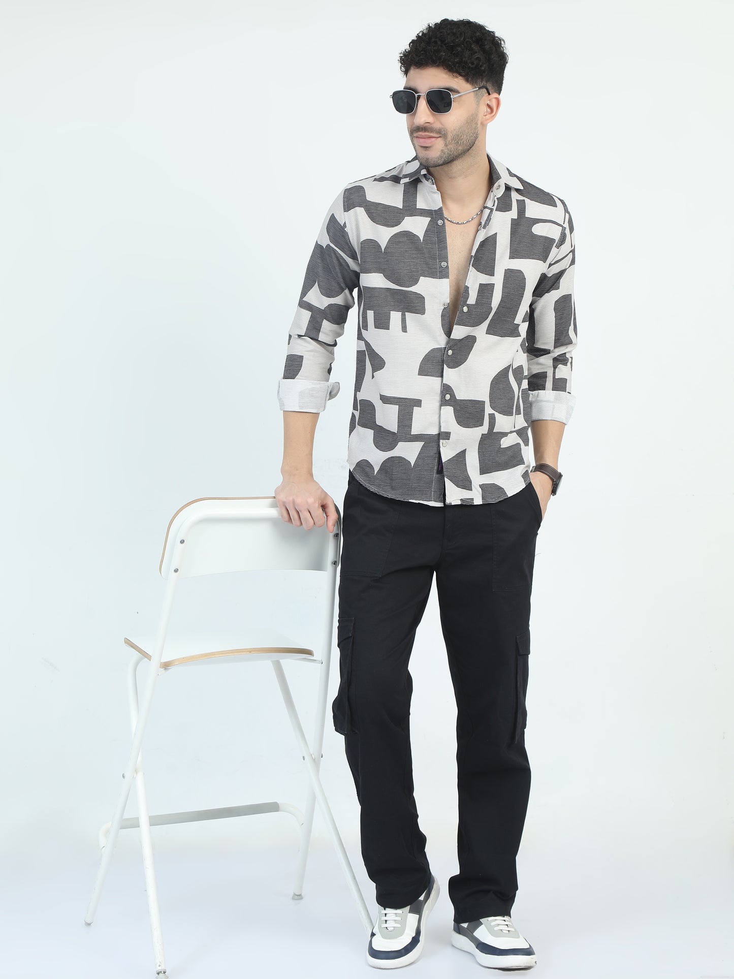 Midnight Printed Cordroy Fabric Shirts