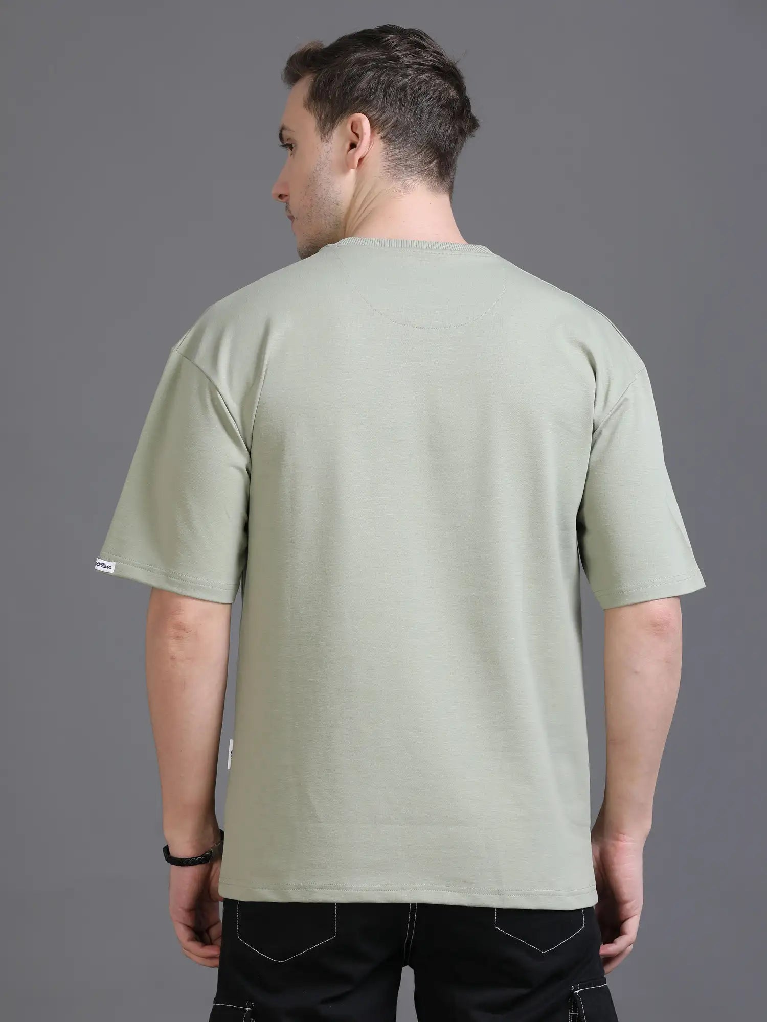 Green Drop Shoulder T Shirt for Men