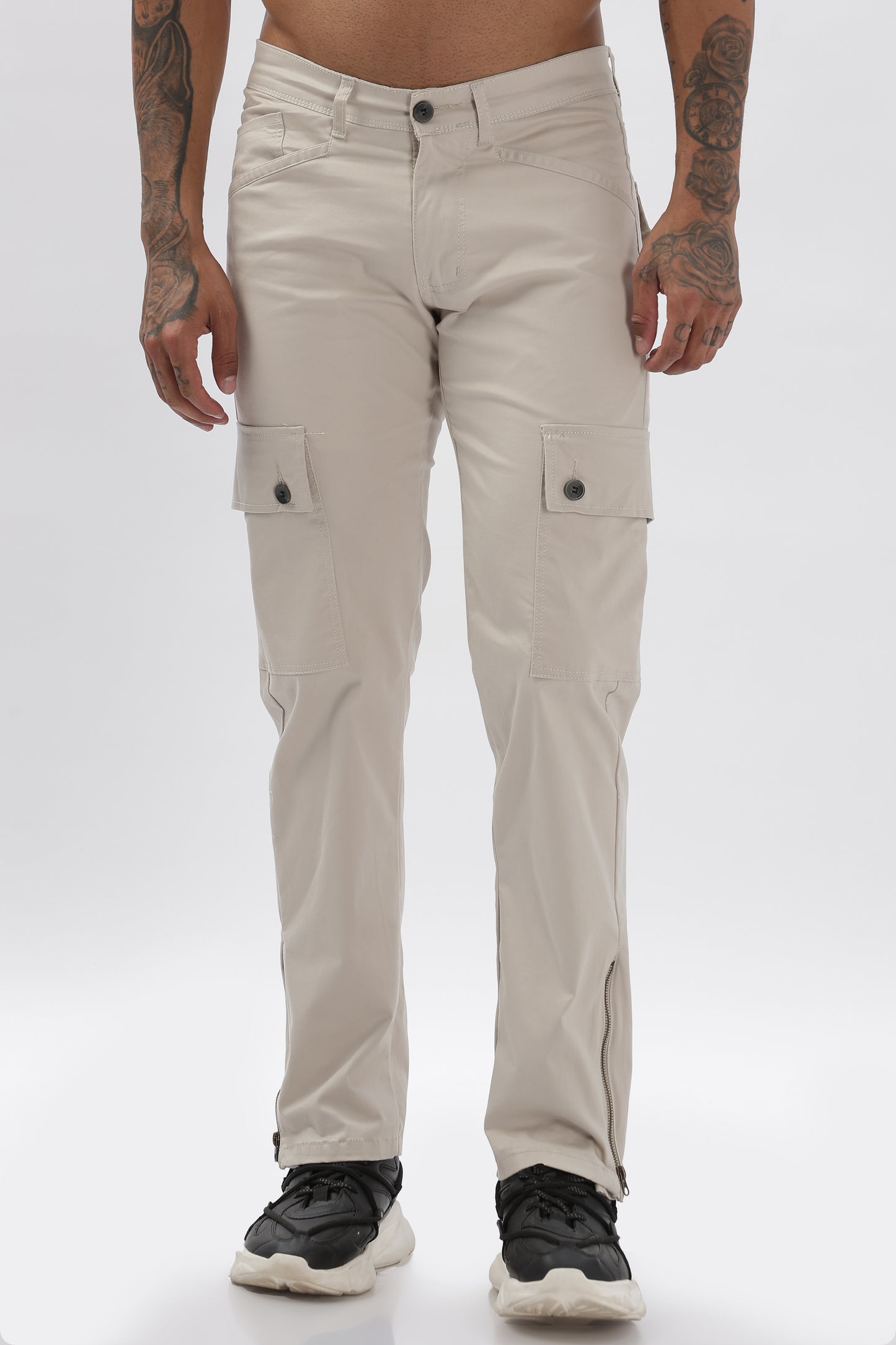 Grey Comfort Fit Cargo Pants