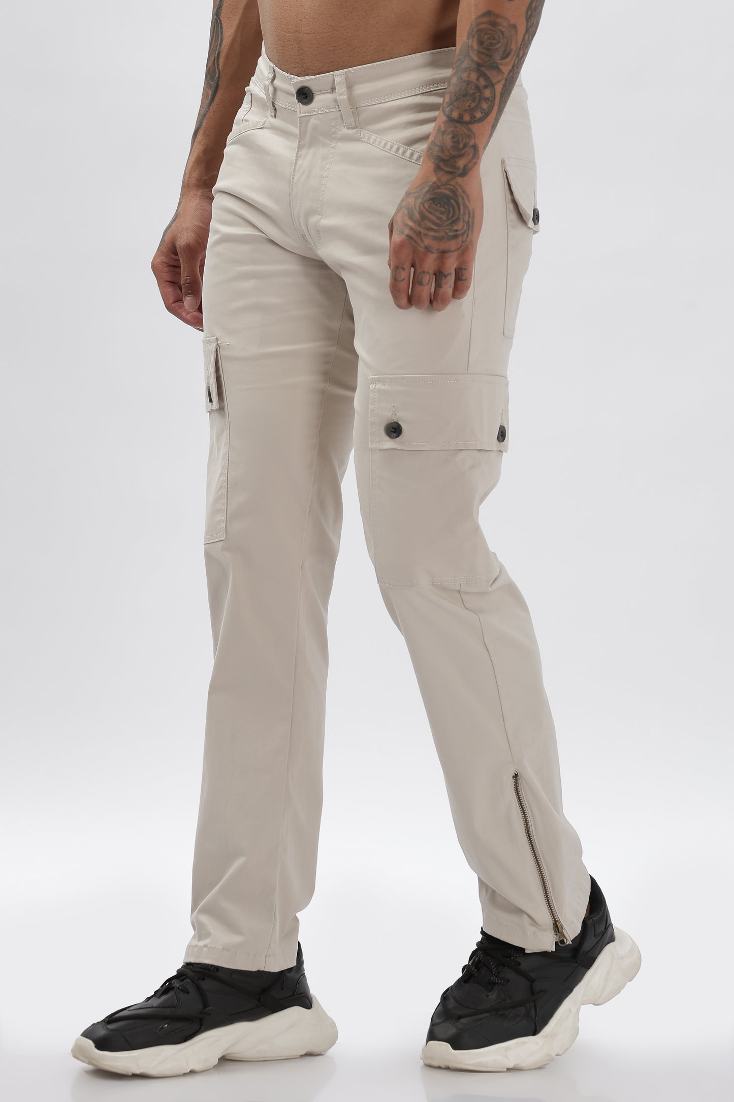 Grey Comfort Fit Cargo Pants