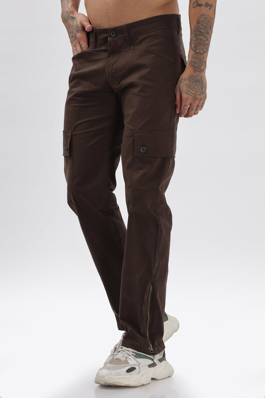 Brown Comfort Fit Cargo Pants