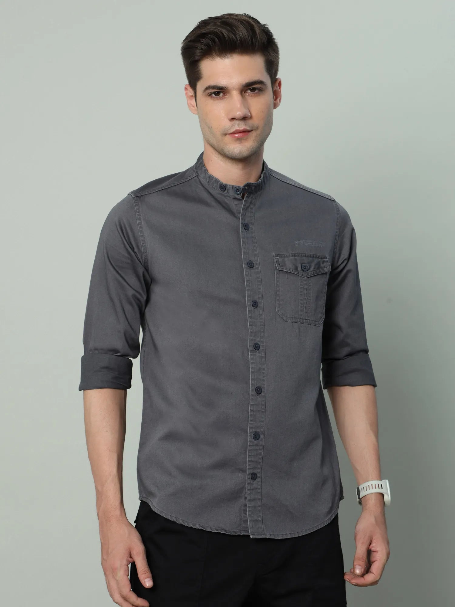 Grey Cargo Shirt for Men