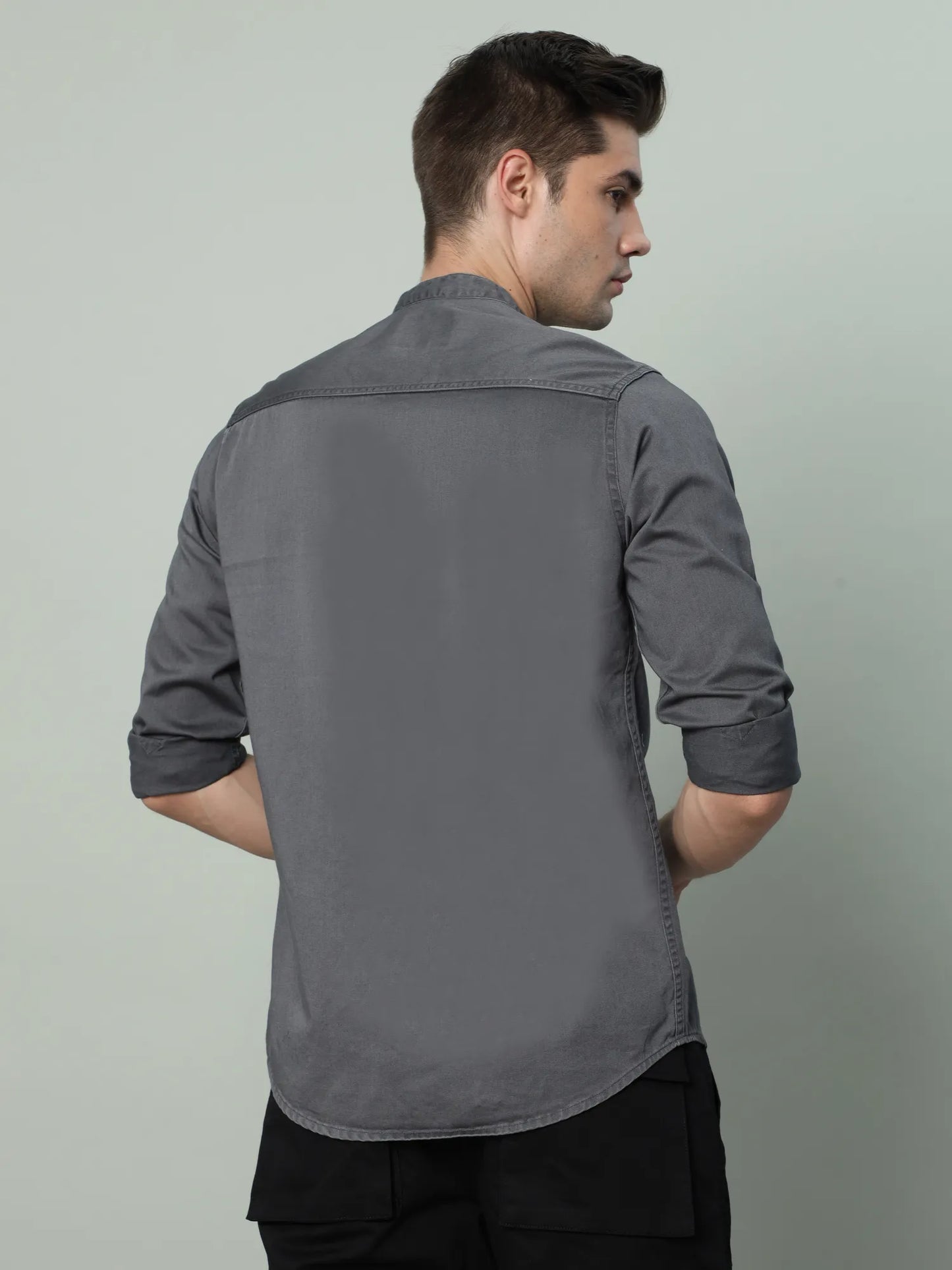 Grey Cargo Shirt for Men