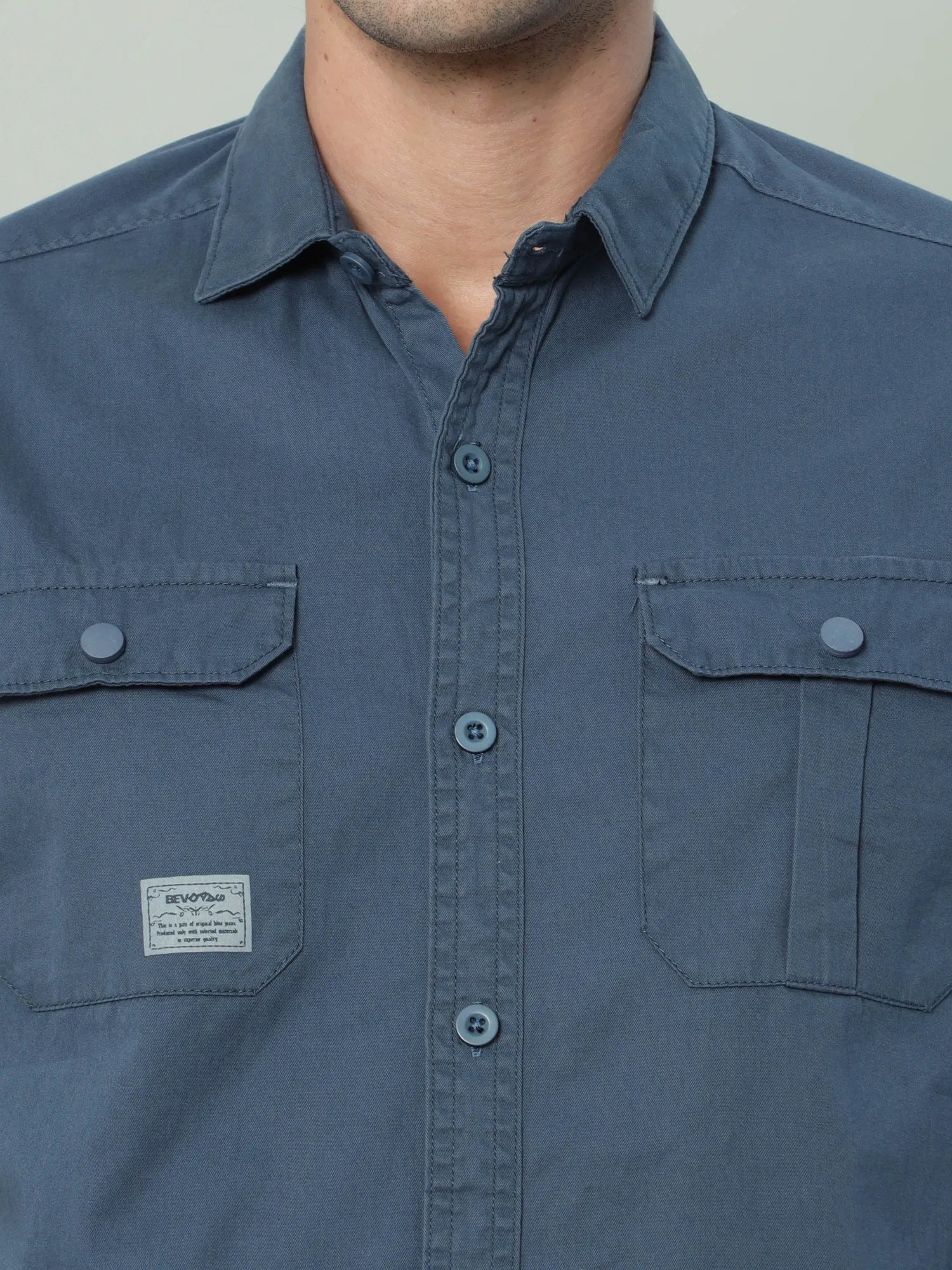 Blue Cargo Shirt for Men