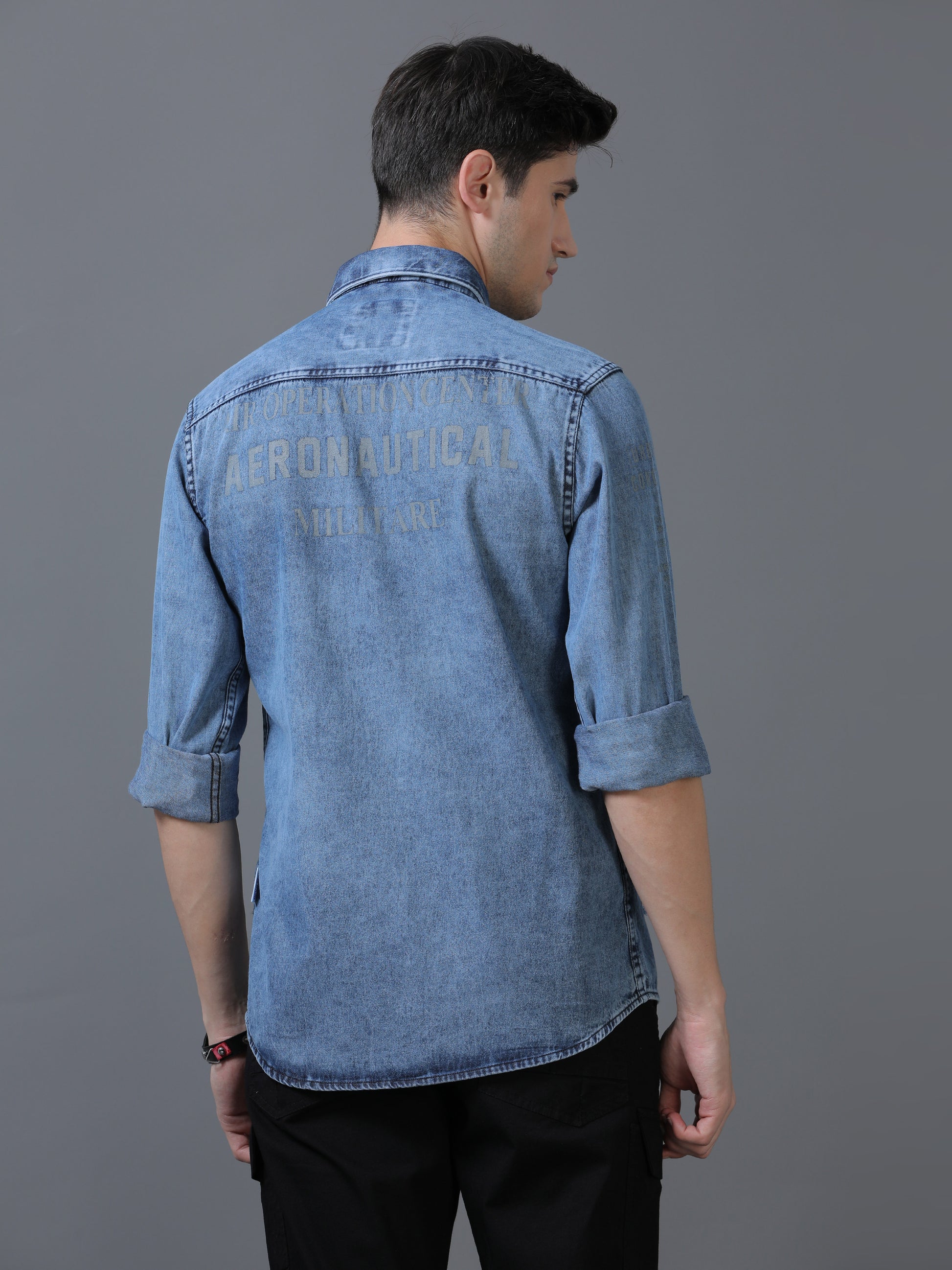 Buy Cool And Comfortable Dark Wash Denim Shirt Men's Style – Bevdaas