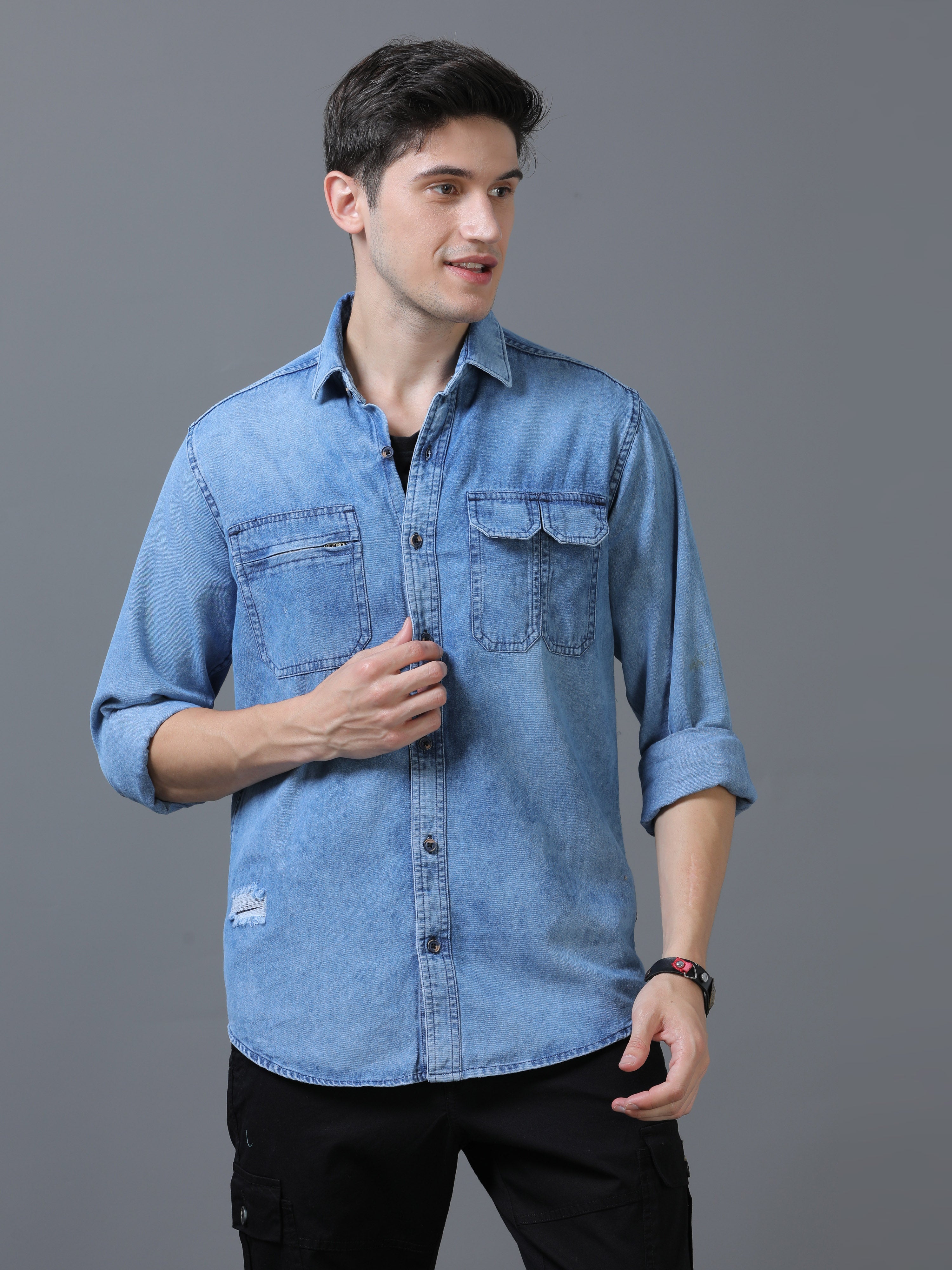 YOIKADAKADA2020SS Western Denim Shirt