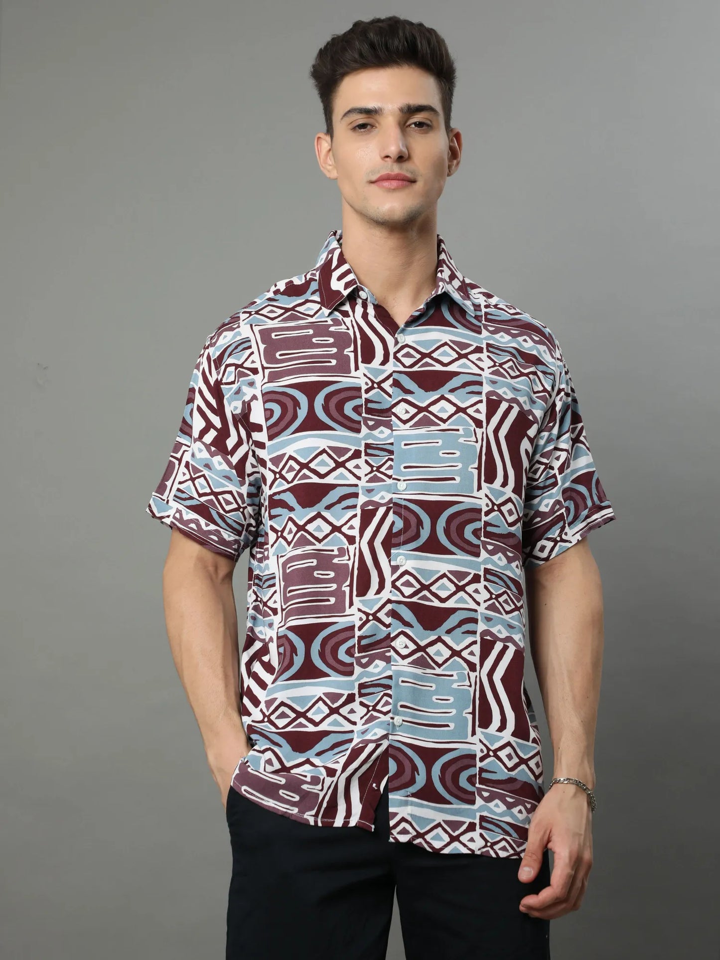 Relaxed and Refined Rayon Shirt for Men