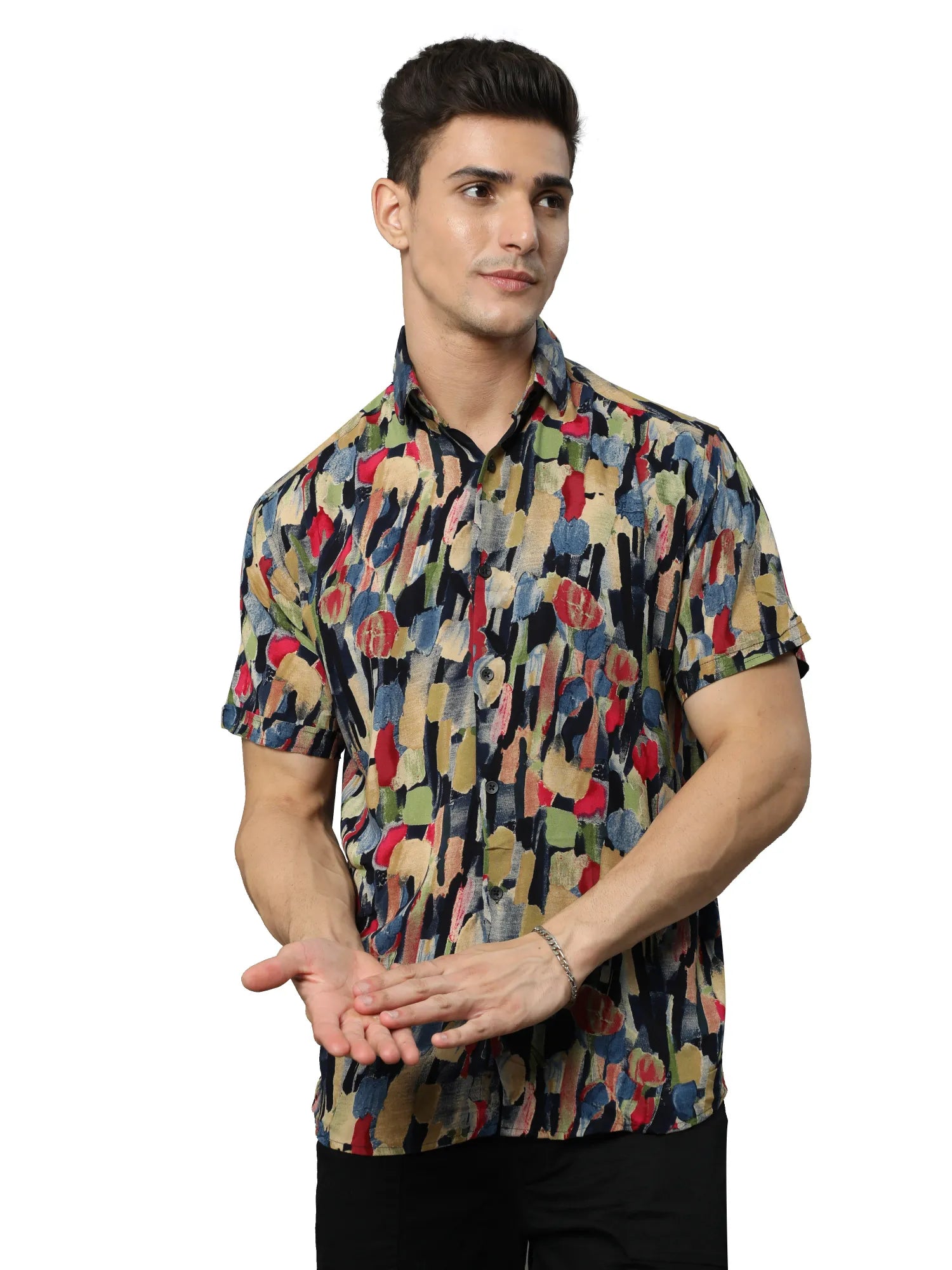 Navy Rayon Shirt for Men
