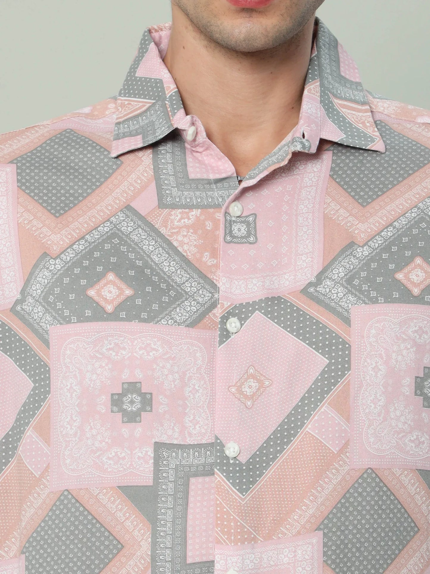 Fuchsia Comfort Men's Pink Rayon Shirt