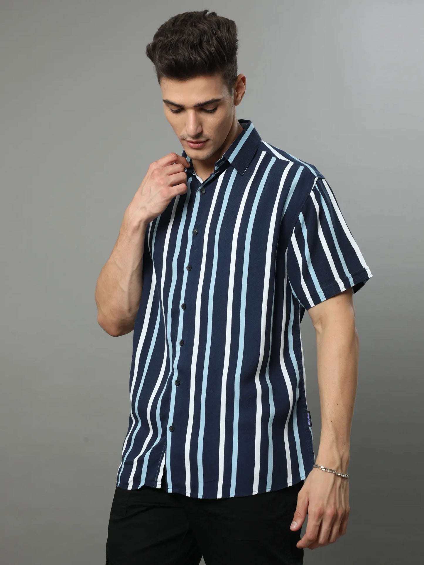 Blue Rayon Shirt for Men