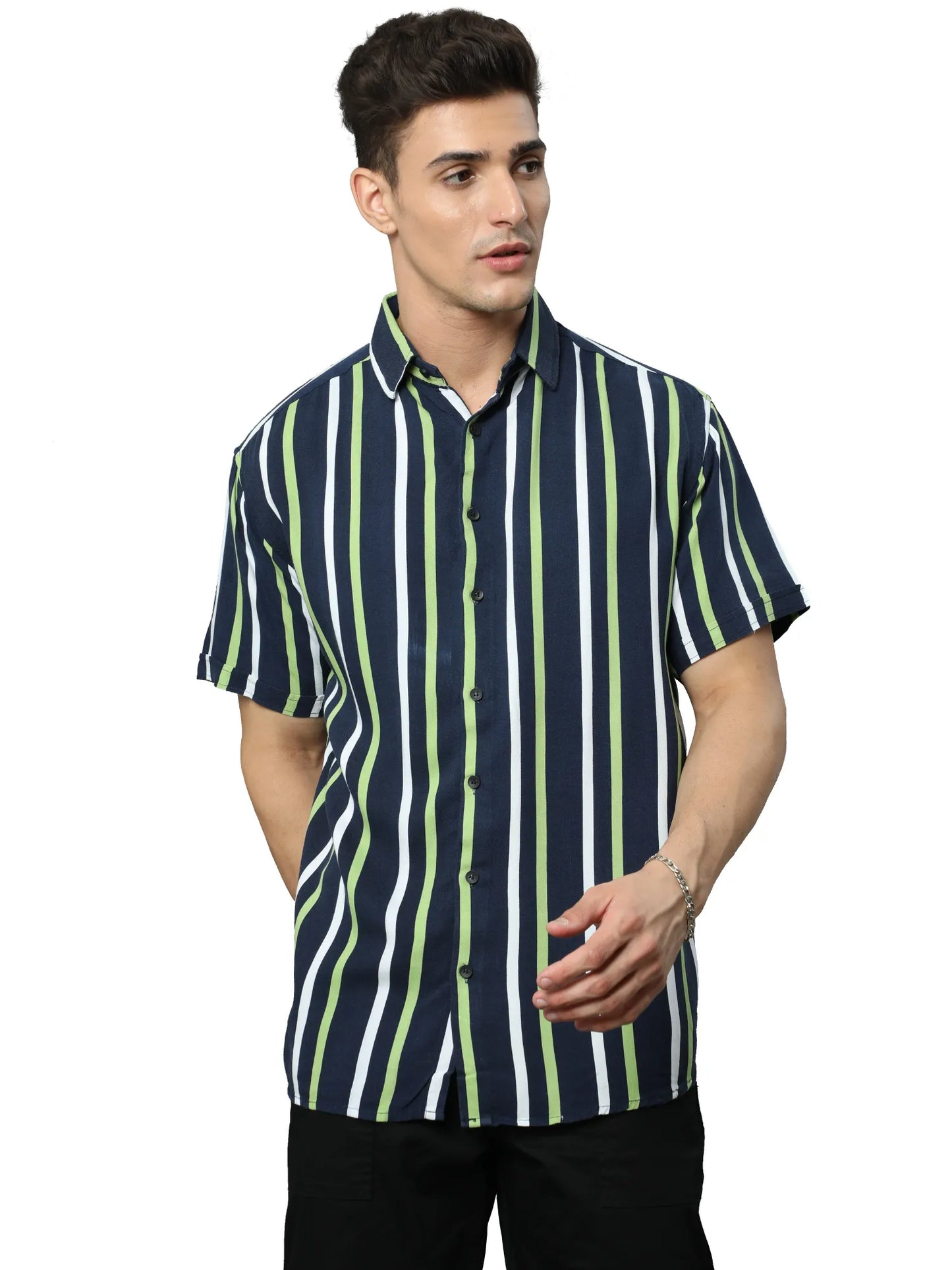 Fern Adventure Men's Green Rayon Shirt