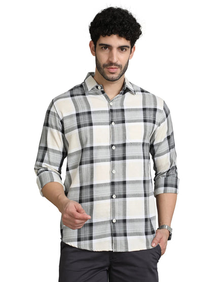 Men's BlackTwill Check Shirt