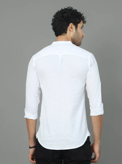 Tidy Whitey Solid Linen Shirt for Men 