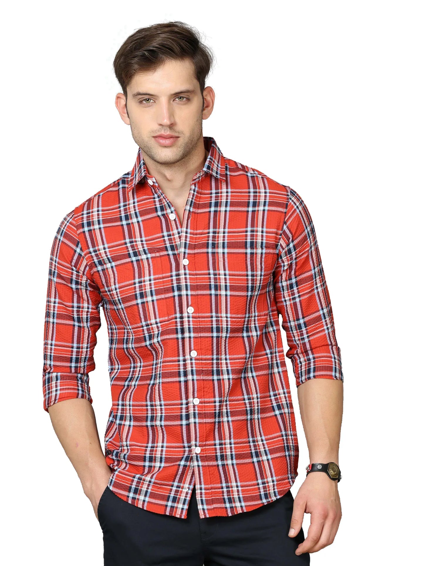 Style Cheerful Checkered Shirt for Men 