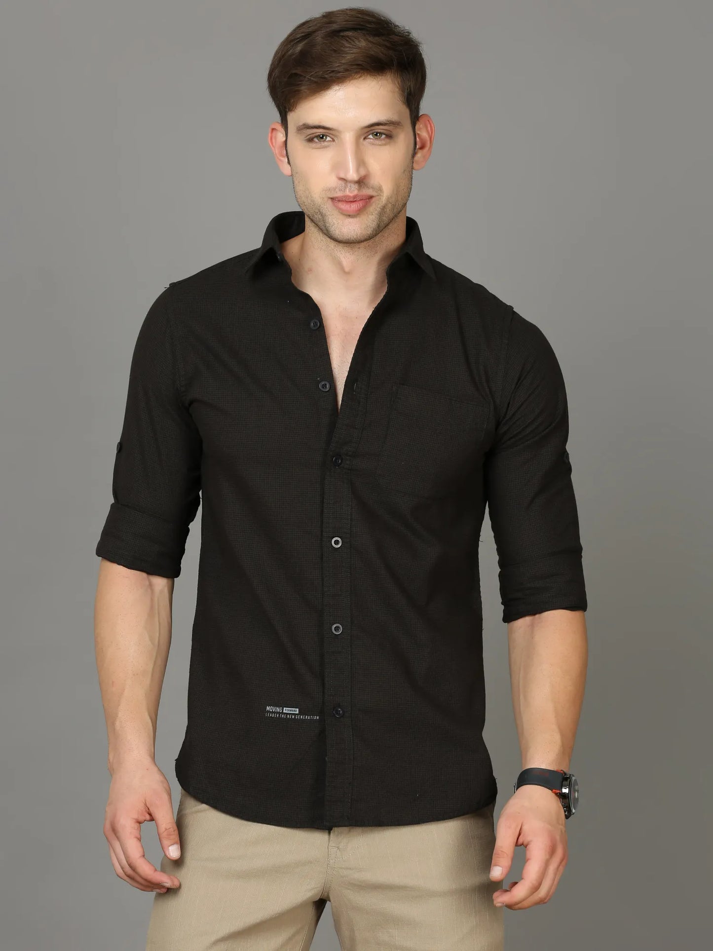 Versatile Brown Checkered Casual Shirt for Men 