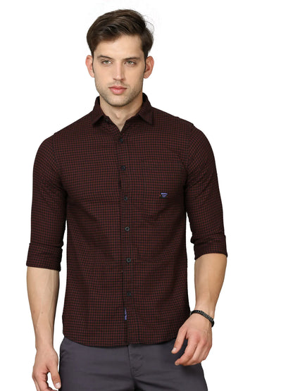 Maroon Checkered Patterned Shirt for Men 