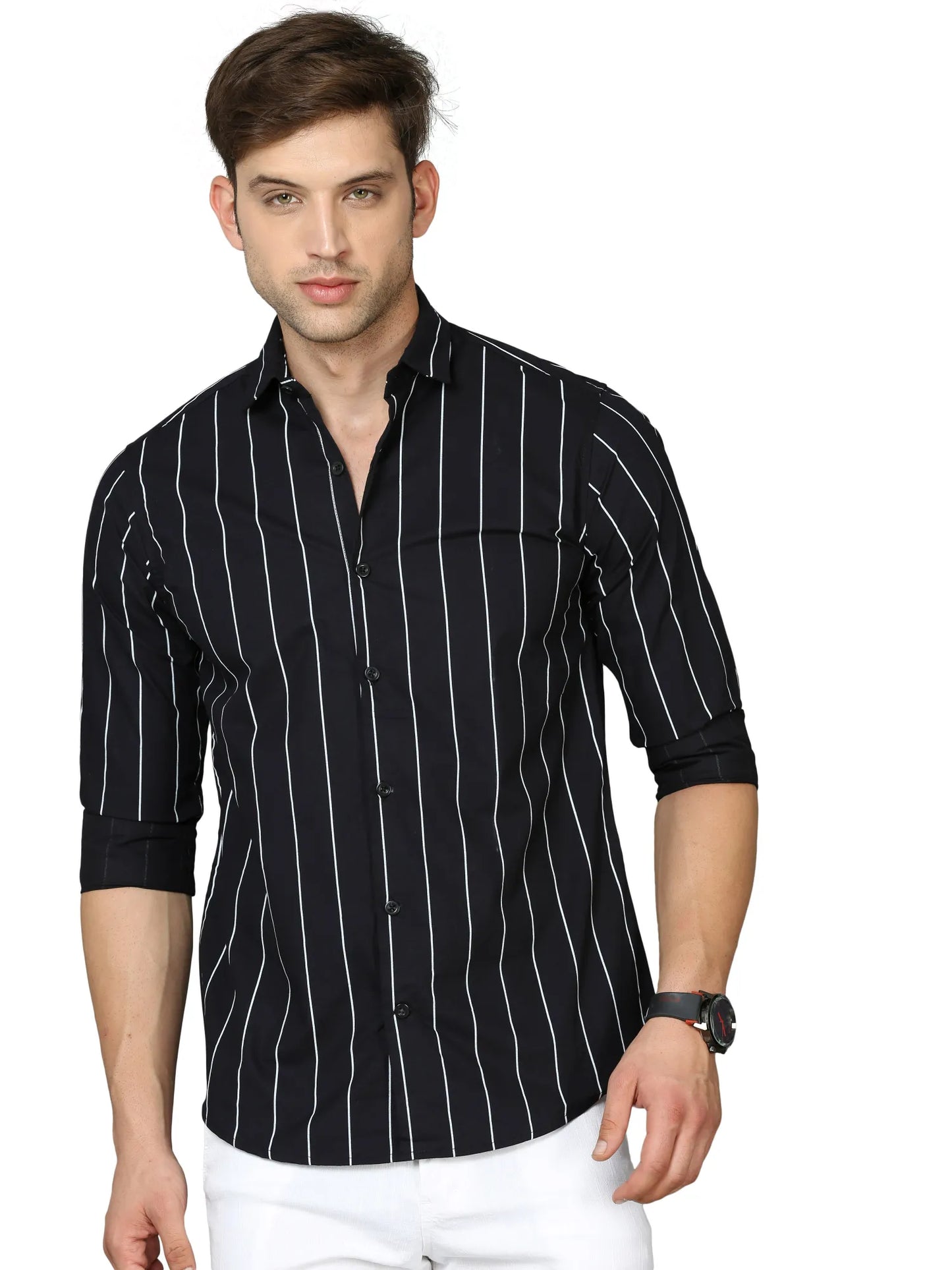 Fashion-forward Printed Stripes shirt for Men