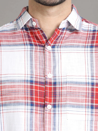  Red Cord Checkered Shirt for Men 