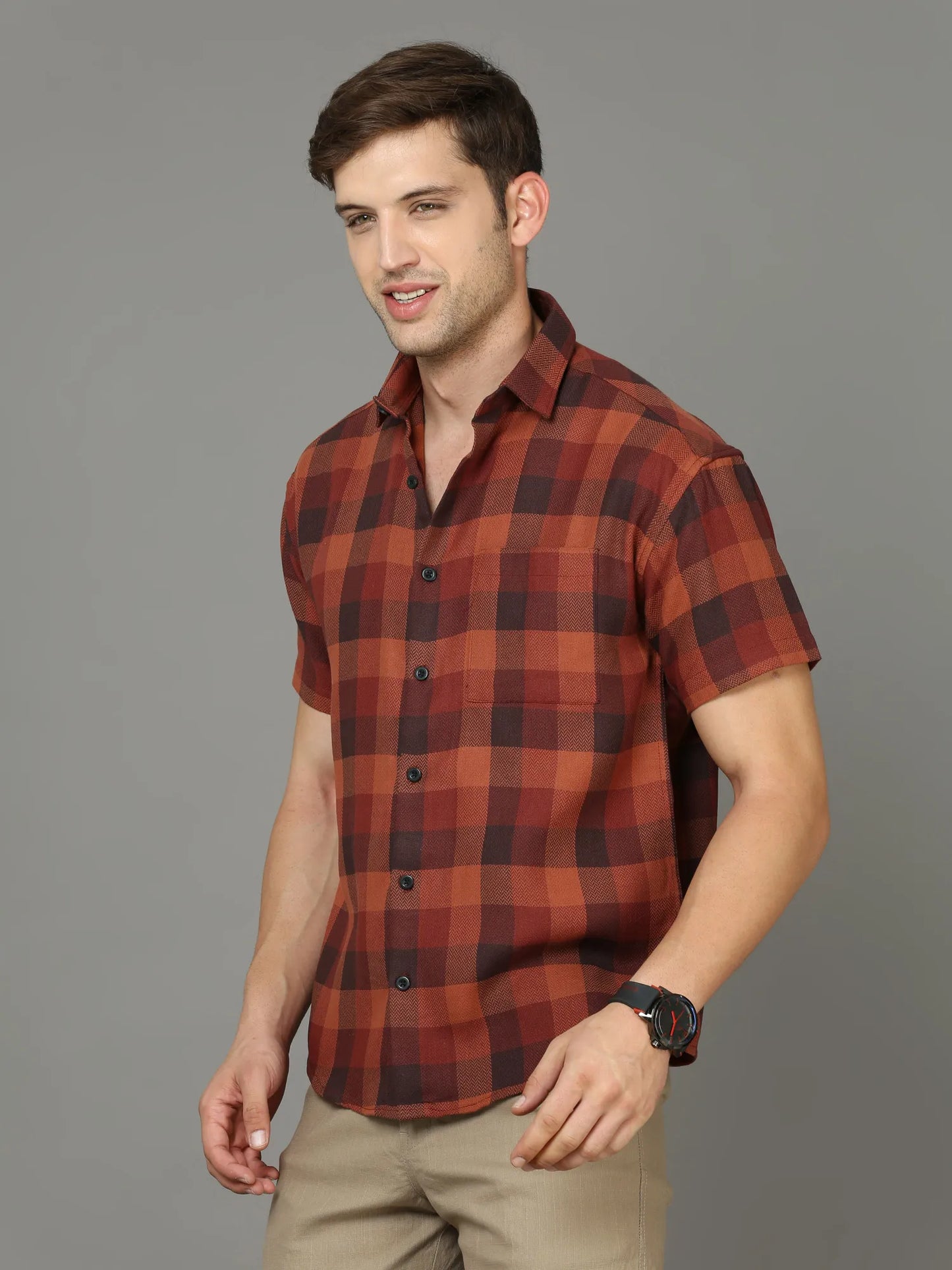 Elegant Checkered Shirt for Men 