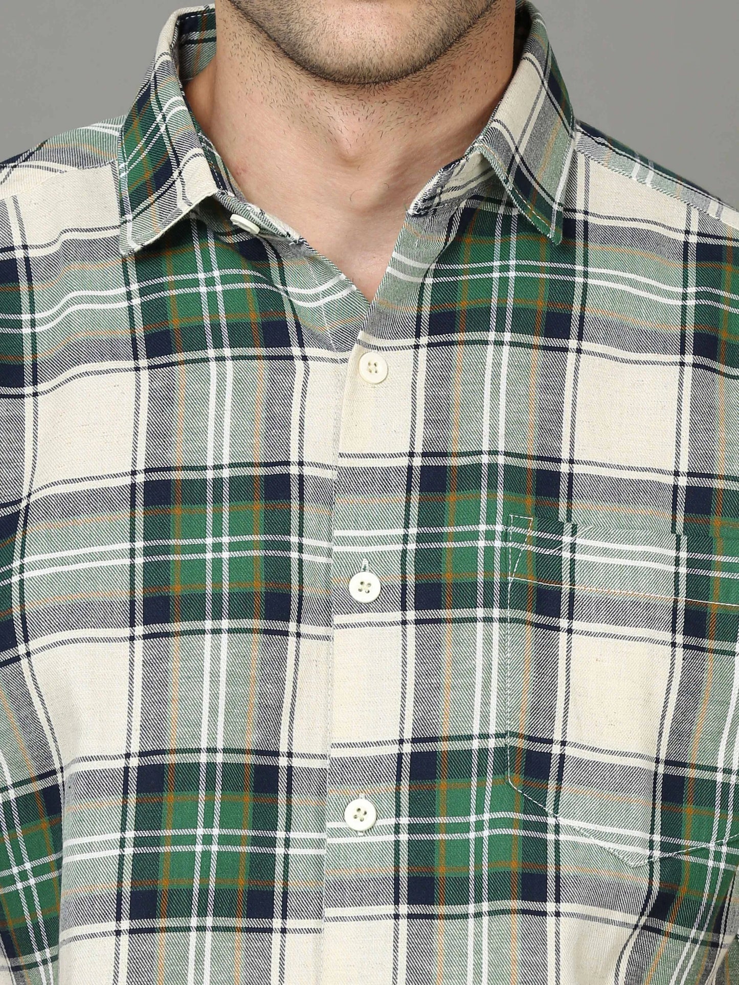 Refined Green Pattern Shirt for Men