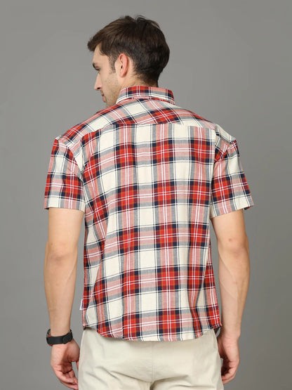 Sophisticated Red Checks shirt for Men 