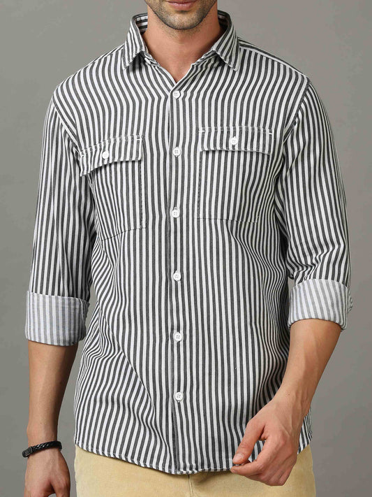 Dark Denim Stripe Shirt