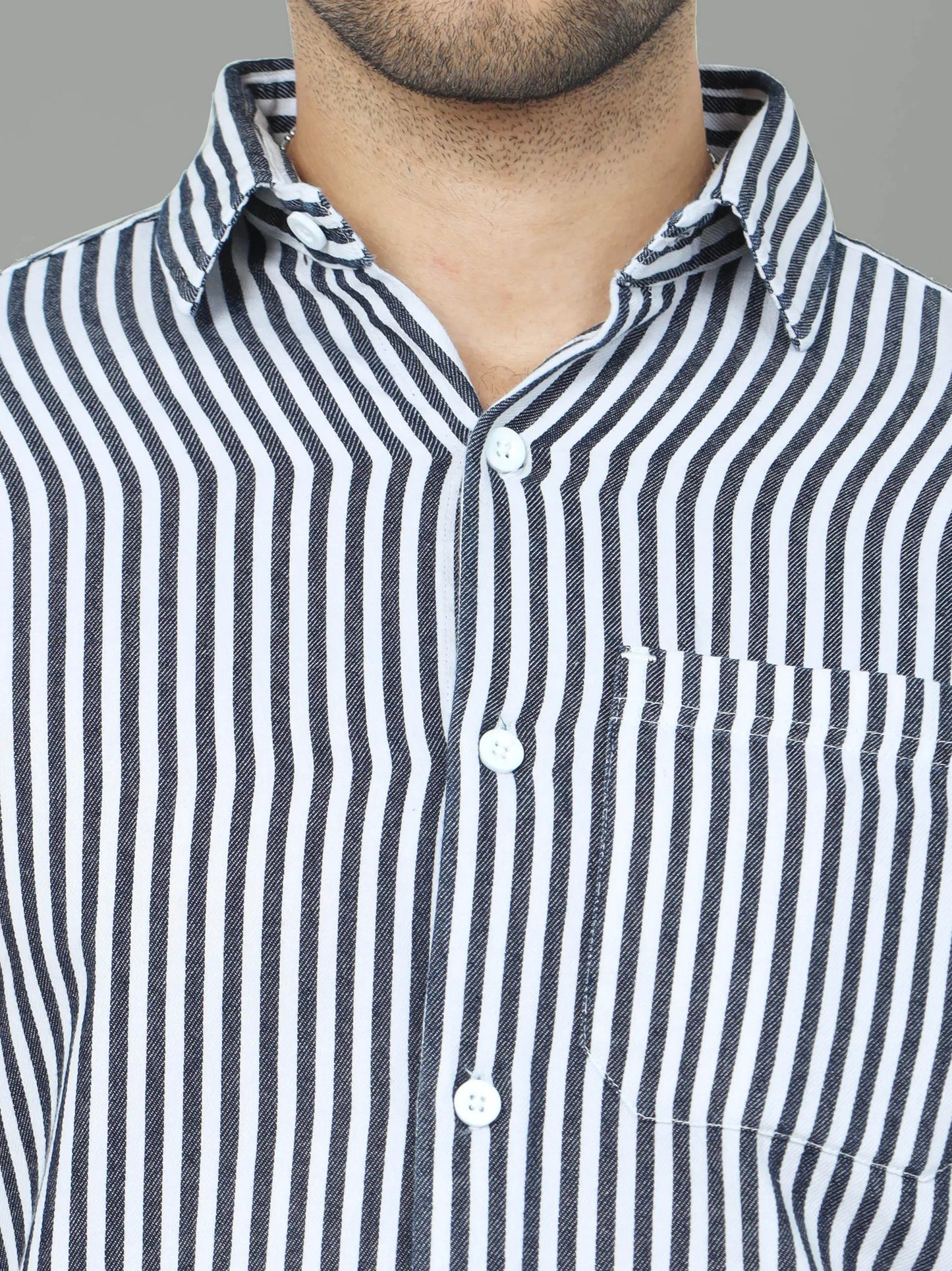 Light Denim Stripes Shirt for Men
